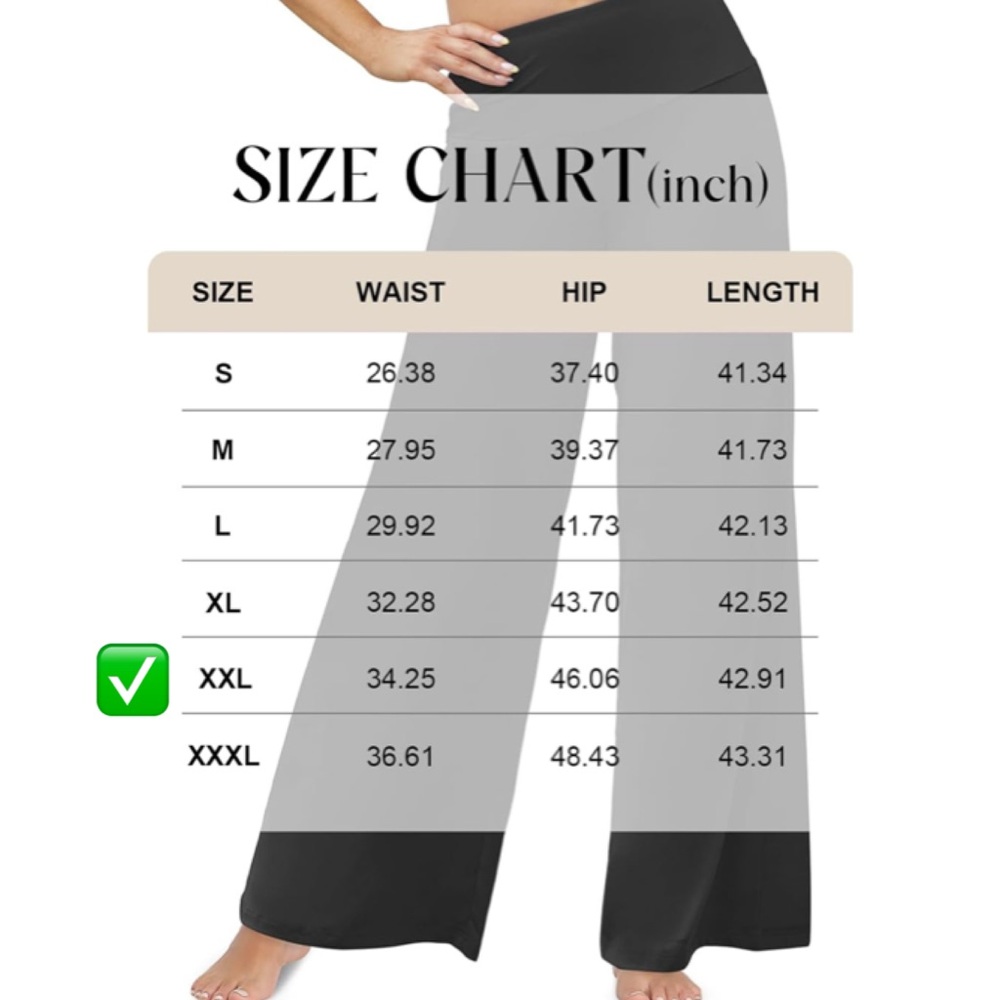 Women's Black Wide-Leg Pants XL - Picture 3 of 6